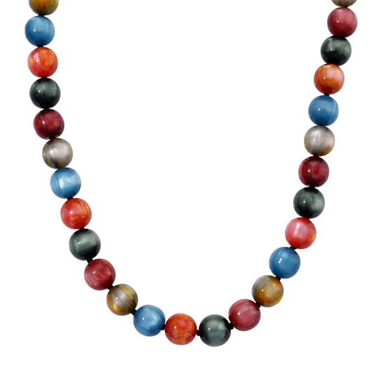 Grüne Katzenauge Halskette, Simuliert, ca. 45cm mit 5cm extender, Edelstahl, ca. 340.00 ct