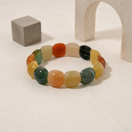 Mehrfarbiges Aventurin Armband, flexibel, a. 200.00 ct