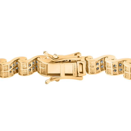 LUXURIANT DIAMANT - Lab Grown Diamant SI-GH SGL zertifiziert Armband ca. 20 cm 925 Silber 750 Gelbgold Vermeil ca. 4,50 ct.