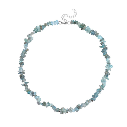 Grüner Apatit Halskette, flexibel, Reiner Edelstahl ca. 160.00 ct