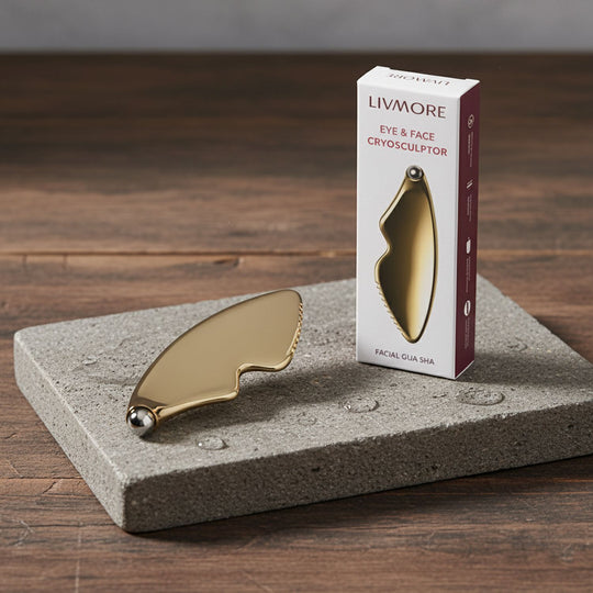LIVMORE - Gesichts und Augen Kryo Sculptor aus Metall mit magnetischem Rollkopf 12 x 3.8 x 1 cm