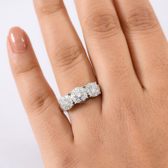 LUXURIANT DIAMOND - Lab Grown Diamant SI-GH SGL zertifiziert Ring 925 Silber rhodiniert (Größe 17.00) ca. 1.00 ct