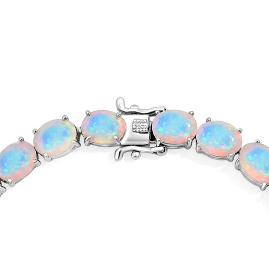 AA Natürlicher, äthiopischer Welo Opal Armband ca. 19 cm 925 Silber rhodiniert ca. 16.25 ct