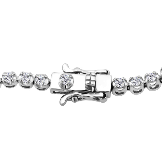 LUXURIANT DIAMOND - Lab Grown Diamant VS1-SI1/D-F GCI zertifiziert Armband ca. 19 cm 925 Silber rhodiniert ca. 1,80 ct.
