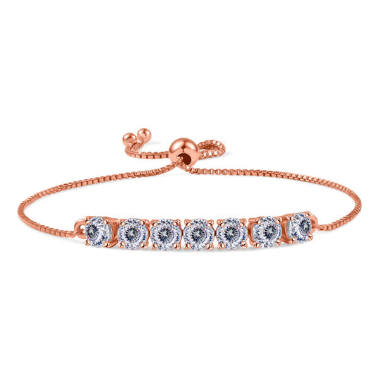 D joy 100 Facetten Moissanit Armband ca. 19 cm 925 Silber 750 Gelbgold Vermeil ca. 3.38 ct