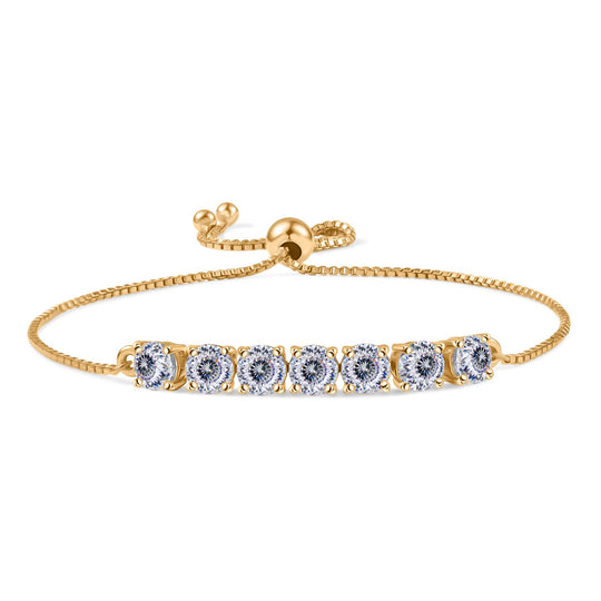 D’joy 100 Facetten Moissanit Armband ca. 19 cm 925 Silber rhodiniert ca. 3.38 ct