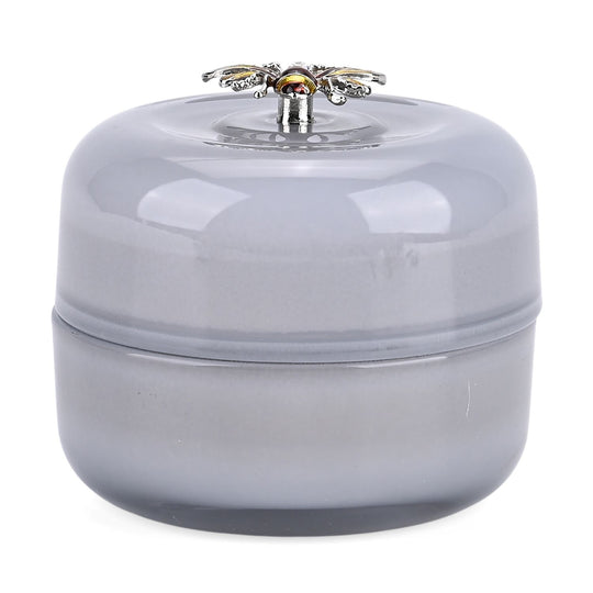 LIVMORE - Duftkerze im Glas-Dose mit Kristall-Biene, 24 Std. Brenndauer, 120g, 3,6 ml ätherisches Öl, Lavendel und Jasmin, Himmelblau