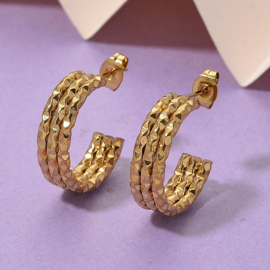 316L Edelstahl Ohrringe, ca. 6,00g, goldfarben