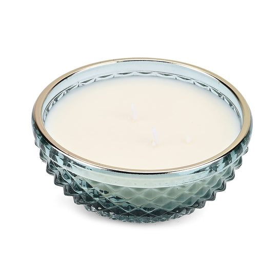 LIVMORE - Duftkerze im dekorativen Glas, Amber und Pfingstrose, 36 Std. Brenndauer, Grün