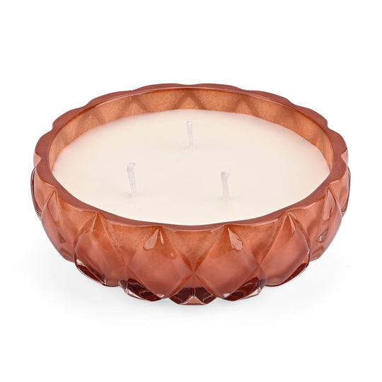 LIVMORE - Duftkerze Winterzauber-Design, 25 Std. Brenndauer, 150g, 4,5 ml ätherisches Öl, Jasmin und Neroli, Dunkelrot