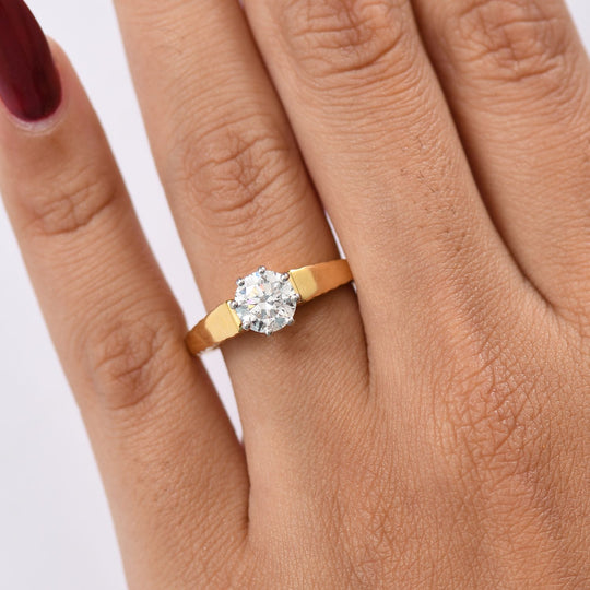 LUXURIANT DIAMOND -Lab Grown Diamant SI Ring 925 Silber 750 Gelbgold Vermeil (Größe 17.00) ca. 1.00 ct
