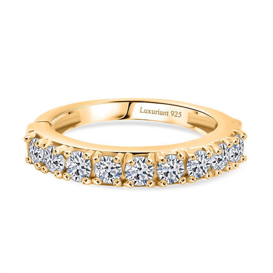 LUXURIANT DIAMOND - Lab Grown Diamant SI Ring 925 Silber 750 Gelbgold Vermeil (Größe 18.00) ca. 1.00 ct