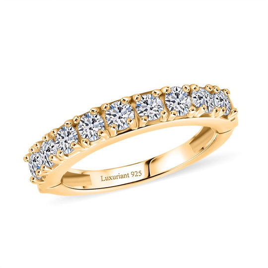 LUXURIANT DIAMOND - Lab Grown Diamant SI Ring 925 Silber 750 Gelbgold Vermeil (Größe 18.00) ca. 1.00 ct