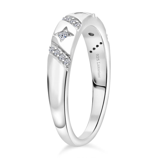 LUXURIANT DIAMOND -Lab Grown Diamant SI-GH Ring 925 Silber rhodiniert (Größe 19.00) ca. 0.15 ct
