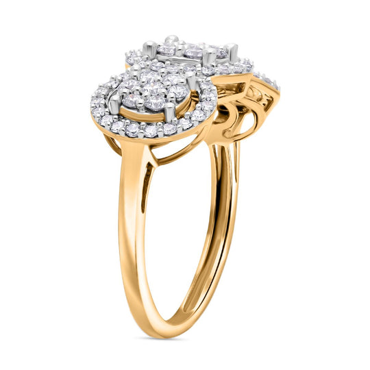 LUXURIANT DIAMOND -Lab Grown Diamant SI-GH Ring, 925 Silber 750 Gelbgold Vermeil (Größe 20.00) ca. 1.01 ct
