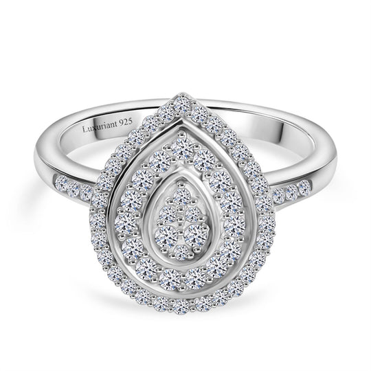 LUXURIANT DIAMOND - Lab Grown Diamant SI-GH SGL zertifiziert Ring 925 Silber 750 Gelbgold Vermeil (Größe 21.00) ca. 0.51 ct