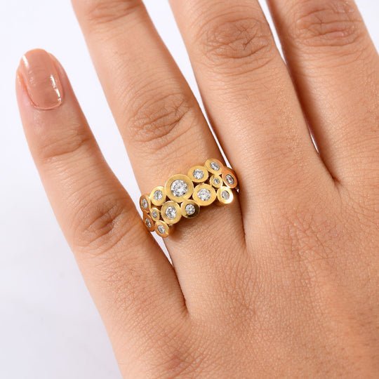 LUXURIANT DIAMOND - Lab Grown Diamant SI Ring 925 Silber 750 Gelbgold Vermeil (Größe 18.00) ca. 1.00 ct