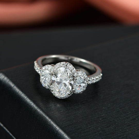 LUXURIANT DIAMOND - Lab Grown Diamant VS-EF IGI zertifiziert Ring, 950 Platin (Größe 18.00) ca. 2.50 ct