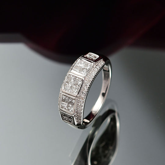 LUXURIANT DIAMOND - Lab Grown Diamant SI-GH SGL zertifiziert Ring, 925 Silber 750 Gelbgold Vermeil (Größe 17.00) ca. 1,00 ct