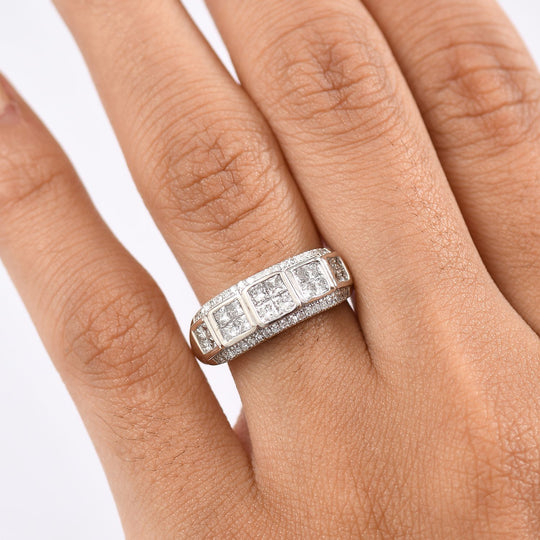 LUXURIANT DIAMOND - Lab Grown Diamant SI-GH SGL zertifiziert Ring, 925 Silber 750 Gelbgold Vermeil (Größe 17.00) ca. 1,00 ct