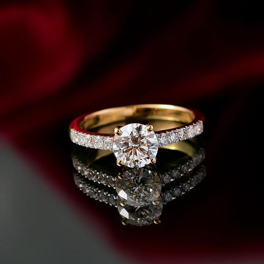 LUXURIANT DIAMOND - Lab Grown Diamant SI-GH Ring 925 Silber 750 Gelbgold Vermeil (Größe 17.00) ca. 1.25 ct