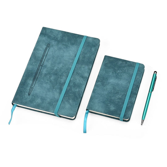 LIVMORE 3er Set Notizbuch A6 und A5 mit Stift 22.8 x 22.2 x 4 cm Grün