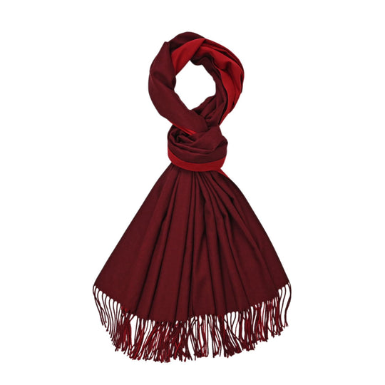 Eleganter doppelseitiger Schal mit Fransen, 68x180cm, Braun
