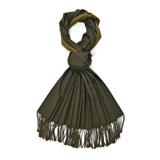 Eleganter doppelseitiger Schal mit Fransen, 68x180cm, Braun