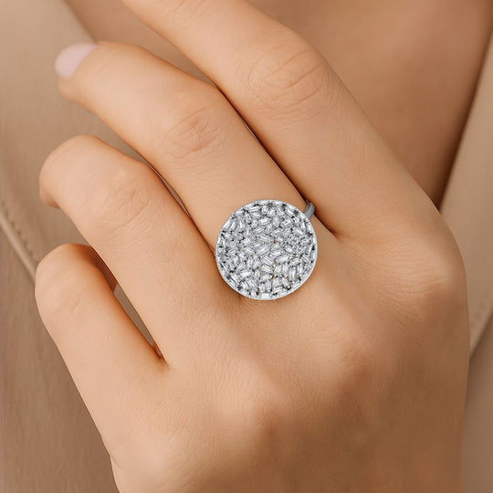 LUXURIANT DIAMOND - Lab Grown Diamant SI-GH SGL zertifiziert Ring 925 Silber rhodiniert (Größe 20.00) ca. 1.00 ct