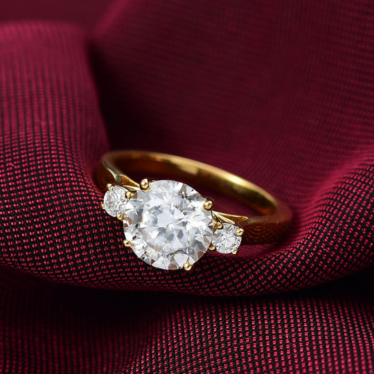 D'Joy 100 Facetten Moissanit Ring 925 Silber rhodiniert (Größe 20.00) ca. 2,80 ct