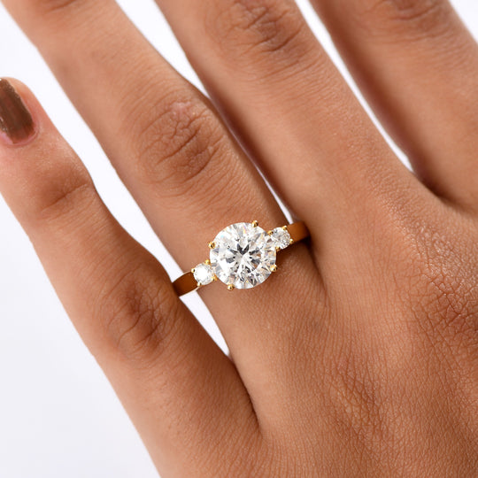 D'Joy 100 Facetten Moissanit Ring 925 Silber rhodiniert (Größe 20.00) ca. 2,80 ct