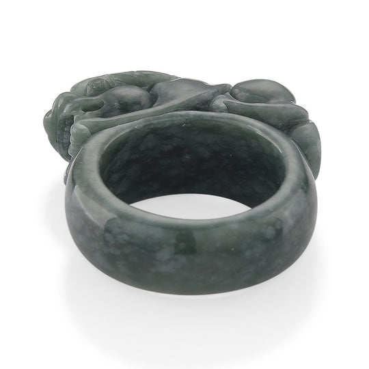EXTREM SELTEN - Natürlicher Olmek Jadeit Pixiu Ring (Größe 20.00) ca. 90.00 ct