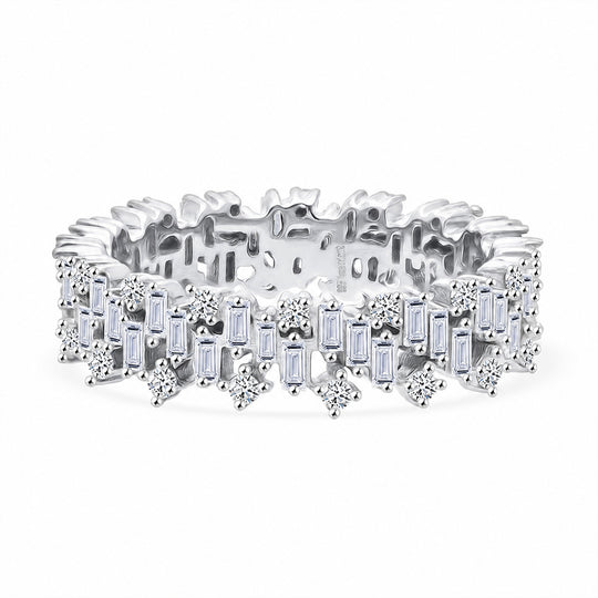 LUXURIANT 1 ct. SGL zertifizierter SI-GH Labor Diamant Ring, 925 Silber 750 Gelbgold Vermeil
