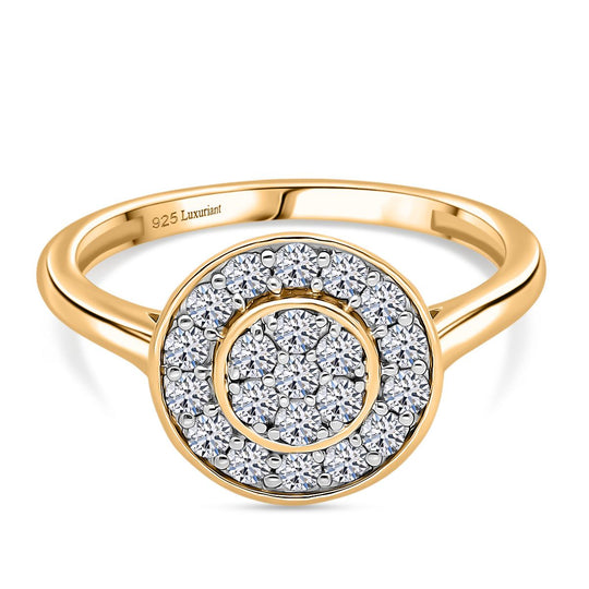 LUXURIANT DIAMOND -Lab Grown Diamant SI-GH Ring, 925 Silber 750 Roségold Vermeil (Größe 18.00) ca. 0.50 ct