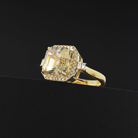 LUXORO AAA Turkizit, Weißer Diamant Ring 585 Gold (Größe 16.50) ca. 5,96 ct