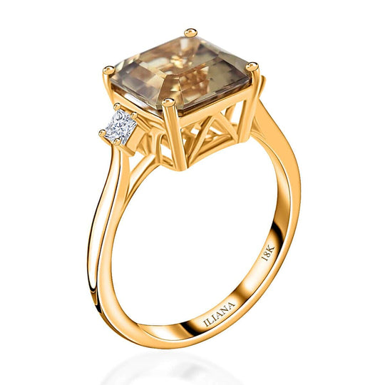 LUXORO AAA Turkizit, Weißer Diamant Ring 585 Gold (Größe 20.00) ca. 4,35 ct
