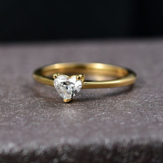LUXURIANT DIAMOND - Lab Grown Diamant VS-EF SGL zertifiziert Ring, 925 Silber 750 Gelbgold Vermeil (Größe 19.00) ca. 0.50 ct