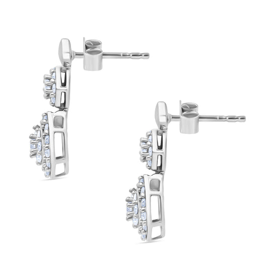 LUXURIANT 1 ct. SI-GH Labor Diamant Ohrringe, 925 Silber rhodiniert