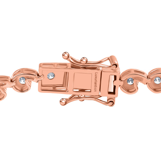 LUXURIANT DIAMOND - Lab Grown Diamant SI-GH SGL zertifiziert Armband ca. 19 cm 925 Silber 750 Roségold Vermeil ca. 2.50 ct
