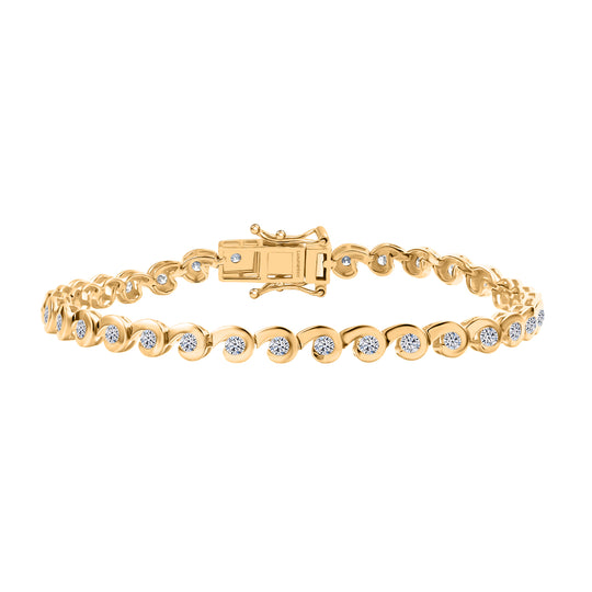 LUXURIANT DIAMOND - Lab Grown Diamant SI-GH SGL zertifiziert Armband ca. 19 cm 925 Silber 750 Roségold Vermeil ca. 2.50 ct
