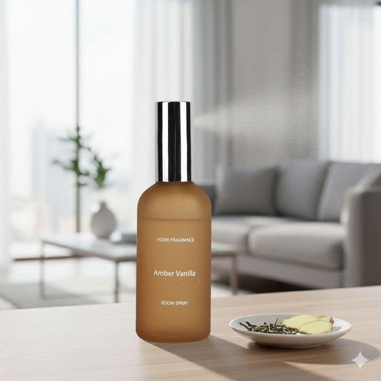LIVMORE Home Fragrance Kollektion - Raumspray, Amber-Vanille, 100ml, Hellbraun