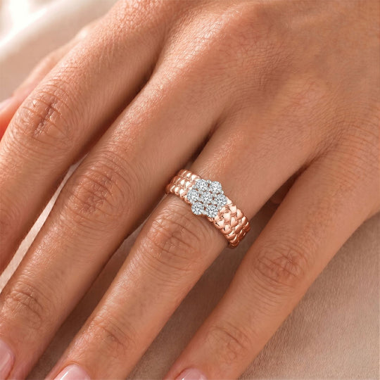 LUXURIANT DIAMOND - Lab Grown Diamant SI-GH SGL zertifiziert Ring 925 Silber 750 Gelbgold Vermeil (Größe 19.00) ca. 0.25 ct