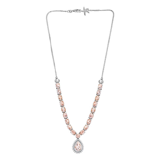 Djoy AA Natrolith Halskette ca. 45 cm 925 Silber rhodiniert ca. 26,39 ct.