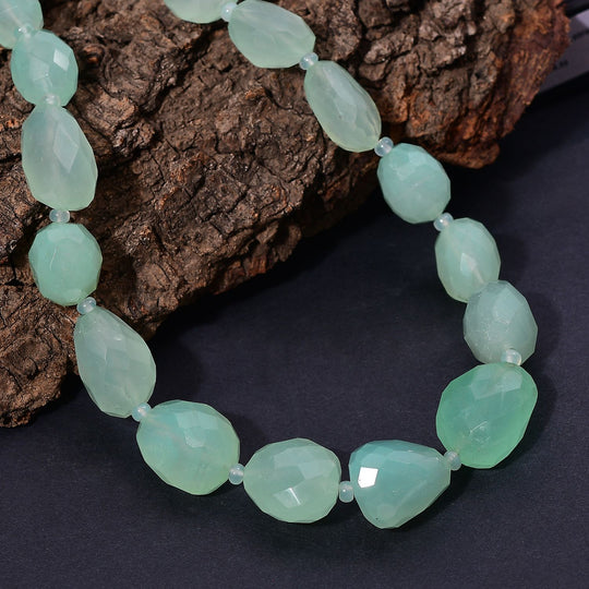 Chalzedon Halskette ca. 45 cm Nickelfreies Messing ca. 484.00 ct