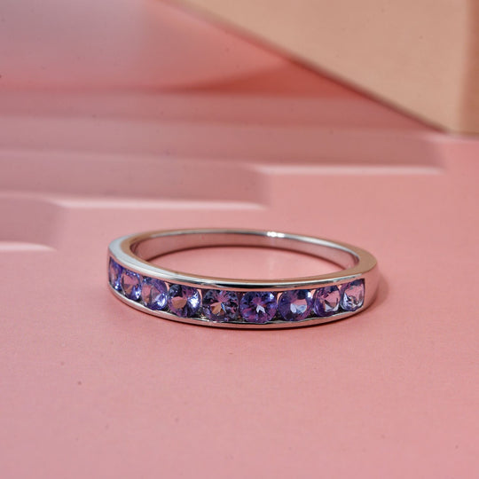 AA Tansanit Ring 925 Silber rhodiniert (Größe 20.00) ca. 1.00 ct