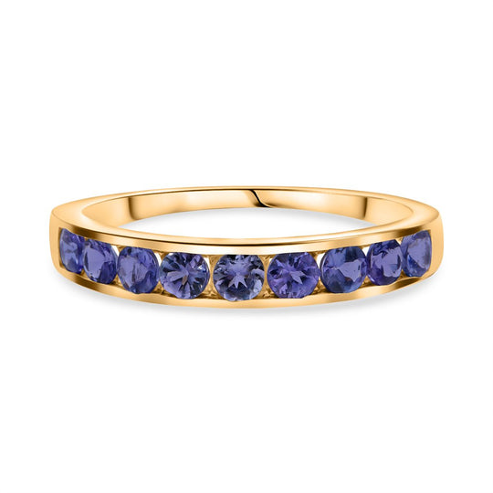 AA Tansanit Ring 925 Silber vergoldet (Größe 20.00) ca. 0.98 ct