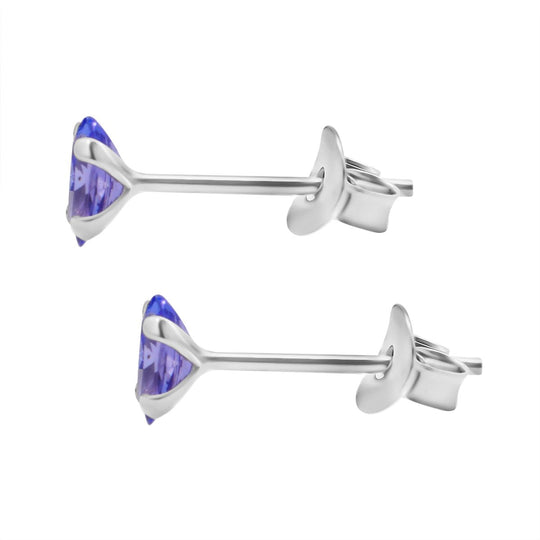Tansanit Ohrringe 925 Silber rhodiniert ca. 0.44 ct