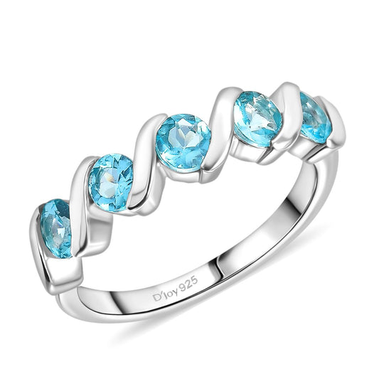 Djoy AA Betroka Blauer Apatit Meeresrauschen Ring 925 Silber rhodiniert ca. 0.99 ct