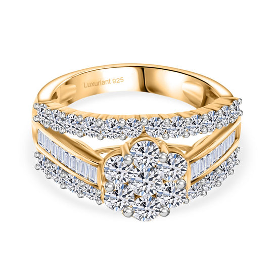 LUXURIANT DIAMOND - Lab Grown Diamant SI-GH SGL zertifiziert Ring 925 Silber rhodiniert (Größe 17.00) ca. 2,00 ct