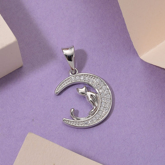 Moissanit Anhänger 925 Silber rhodiniert ca. 0,18 ct.